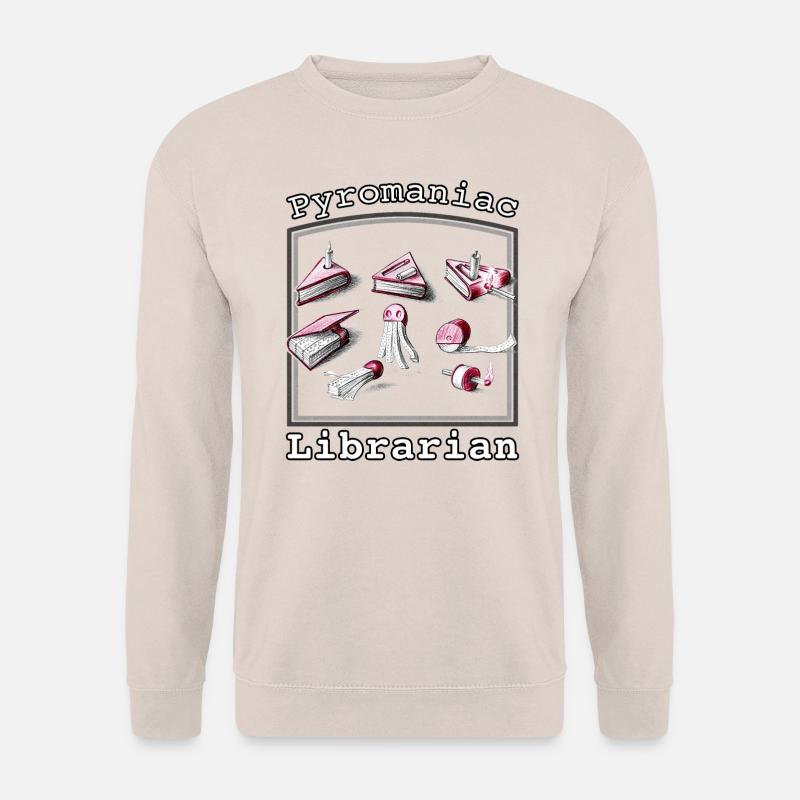 Pyromaniac Librarian Igniting Book Ideas - Unisex Sweatshirt - sand