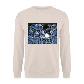 Twelve magic mushrooms at full moon - Unisex Sweatshirt - sand - Front - Alina (178cm) & Michal (187cm)