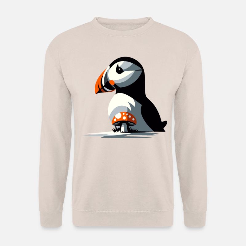 Puffin and toadstool - Unisex Sweatshirt - sand