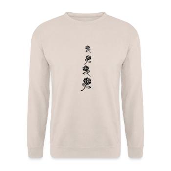 Ranke black roses - Unisex Sweatshirt - sand - Front - Alina (178cm) & Michal (187cm)