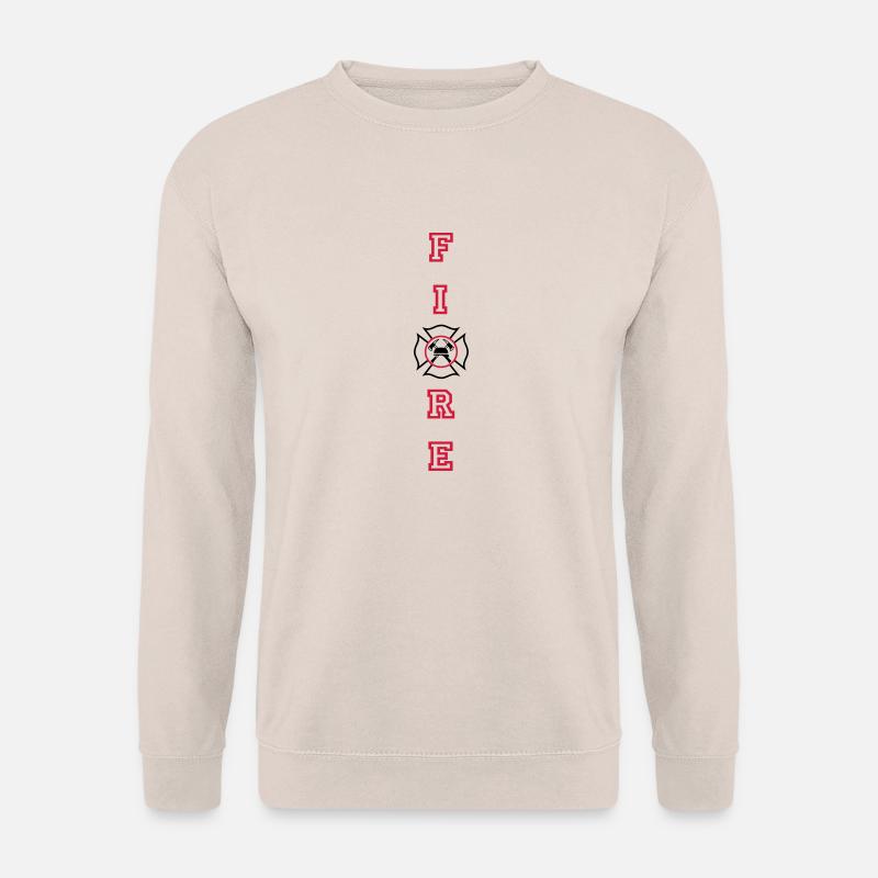 FIRE Vertikal mit Malteserkreuz - Unisex Pullover - Sand