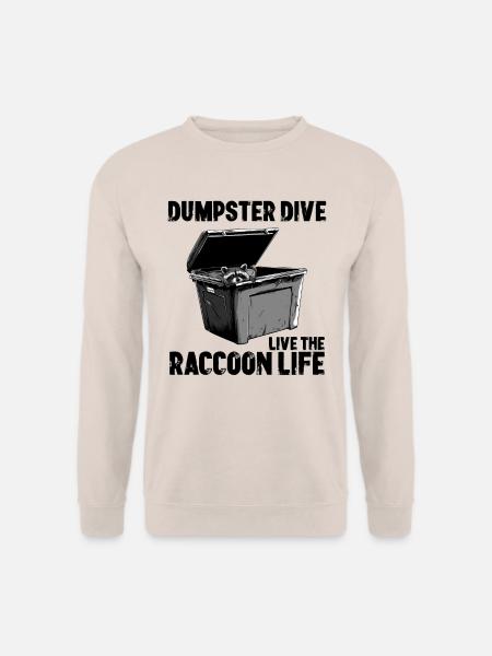 Dumpster Diving Waschbär Lebensmittelrettung - Unisex Pullover - Sand