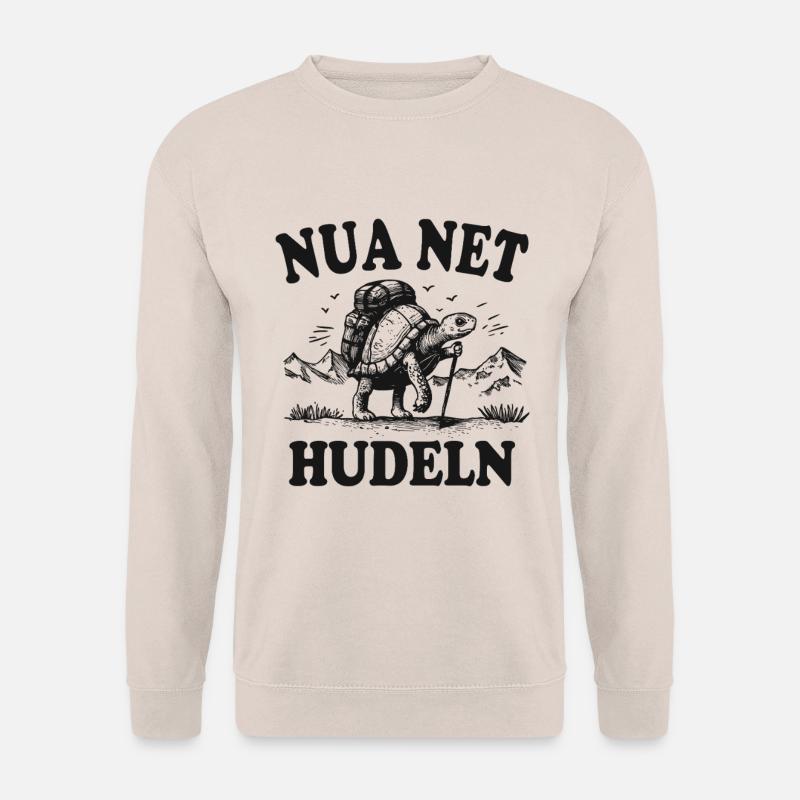 NUA NET HUDELN SCHILDKRÖTE WANDERN WANDERER SPRUCH - Unisex Pullover - Sand
