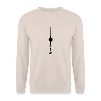 Berlin Fernsehturm Alex Schrift - Unisex Pullover - Sand - Vorne - Alina (178cm) & Michal (187cm)