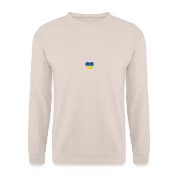 Ukraine Flagge Herz - Unisex Pullover - Sand - Vorne - Alina (178cm) & Michal (187cm)