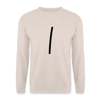 1 Strich // 1 Mal // Geburtstag // Geschenk - Unisex Pullover - Sand - Vorne - Alina (178cm) & Michal (187cm)