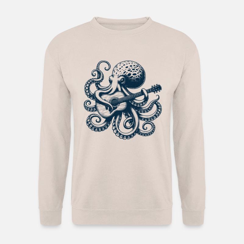 Oktopus spielt Gitarre - Unisex Pullover - Sand
