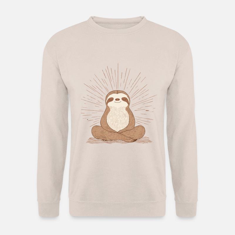 Entspanntes Faultier Meditations-Design - Unisex Pullover - Sand