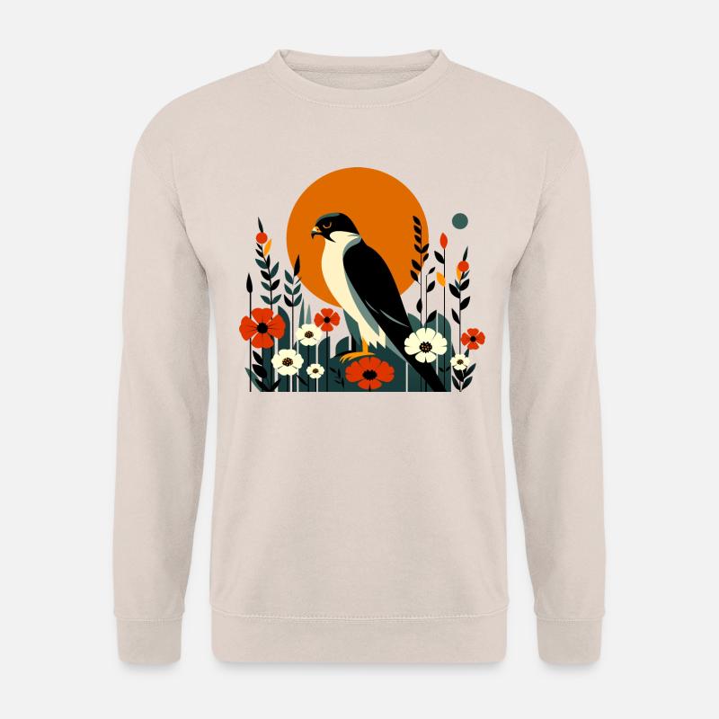 Wanderfalke in Blumen - Unisex Pullover - Sand