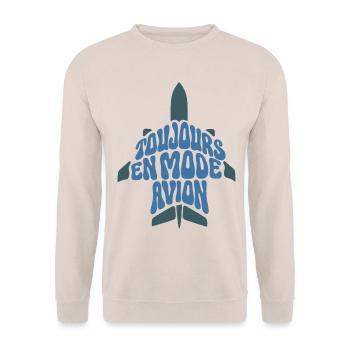  MODE AVION - let's talk - Sweat-shirt Unisexe - sable - Devant - Alina (178cm) & Michal (187cm)