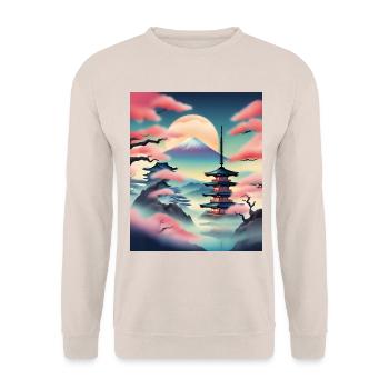 Beautiful japanese view - Unisex Sweatshirt - sand - Front - Alina (178cm) & Michal (187cm)