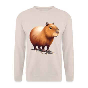 Capybara - Sweat-shirt Unisexe - sable - Devant - Alina (178cm) & Michal (187cm)