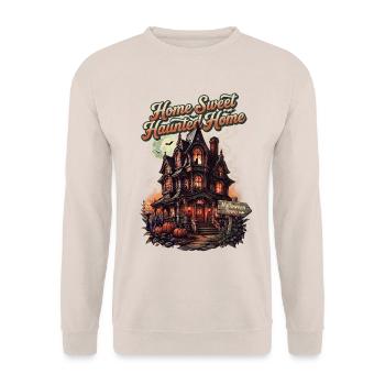 Home sweet haunted home - Unisex Pullover - Sand - Vorne - Alina (178cm) & Michal (187cm)