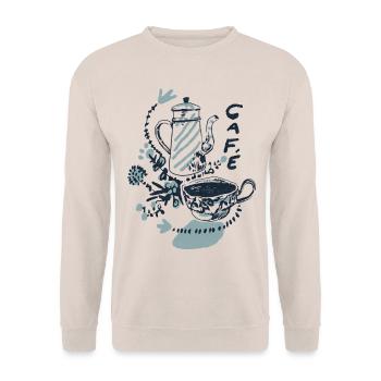 Café - Unisex Pullover - Sand - Vorne - Alina (178cm) & Michal (187cm)