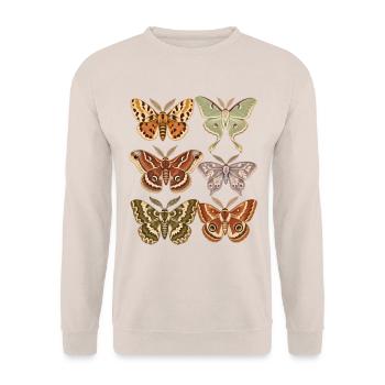 Bunte Nachtfalter Sammlung - Unisex Pullover - Sand - Vorne - Alina (178cm) & Michal (187cm)