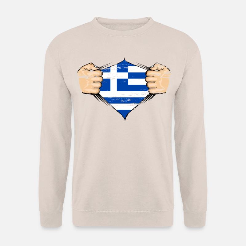 Drapeau de la Grèce utilisé - Sweat-shirt Unisexe - sable