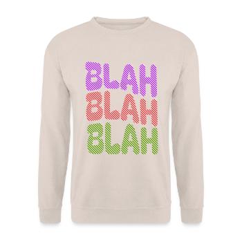 BLAH BLAH BLAH - Buntes Statement - Unisex Pullover - Sand - Vorne - Alina (178cm) & Michal (187cm)