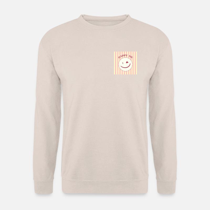 Smile on stripe pattern - Unisex Sweatshirt - sand