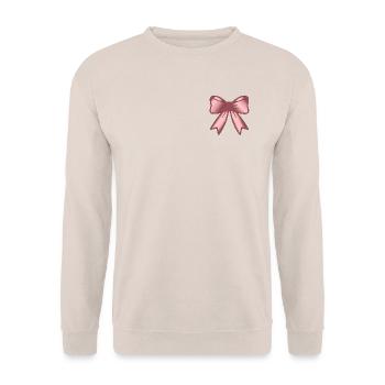 Haarschleife Schleife - Unisex Pullover - Sand - Vorne - Alina (178cm) & Michal (187cm)