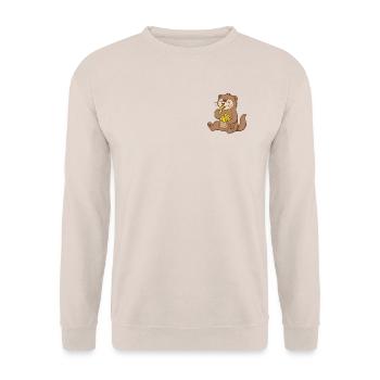 Frettchen Pommes Frites - Unisex Pullover - Sand - Vorne - Alina (178cm) & Michal (187cm)
