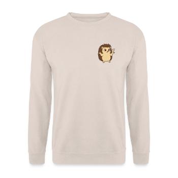 Igel Achselzucken Geste - Unisex Pullover - Sand - Vorne - Alina (178cm) & Michal (187cm)