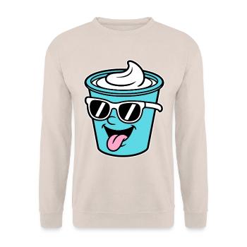 Cups Crème Frech Yoghurt Cream Cream Cream Pudding - Unisex Sweatshirt - sand - Front - Alina (178cm) & Michal (187cm)