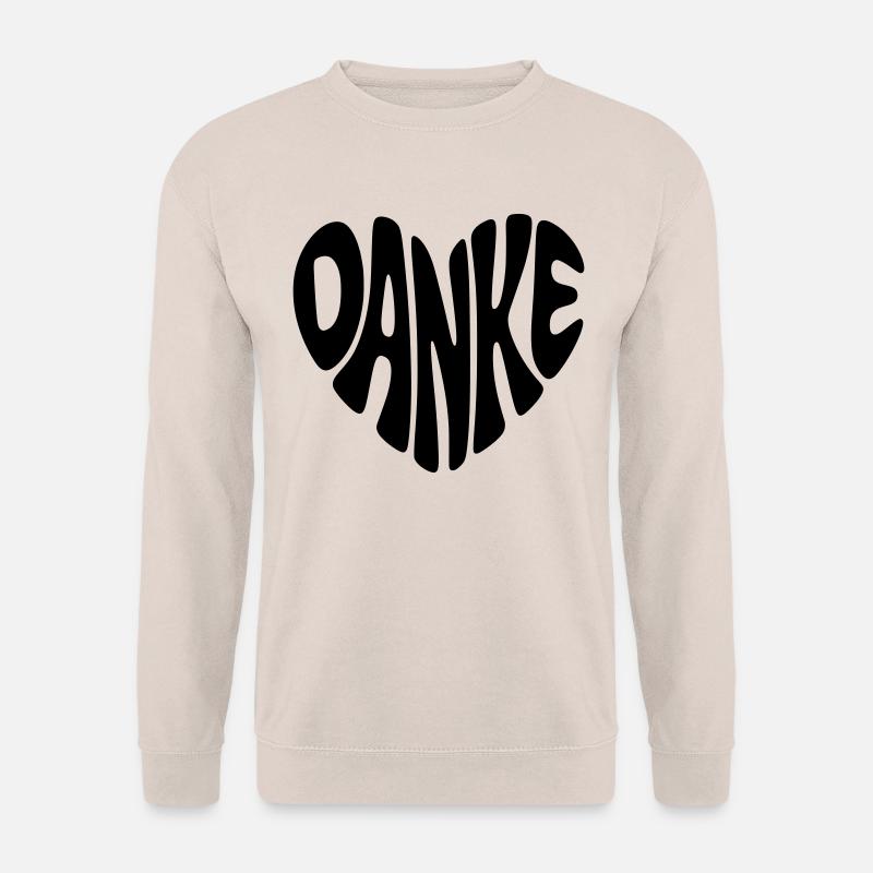 Danke - Herzform - Herz Form - Danke sagen - Unisex Pullover - Sand