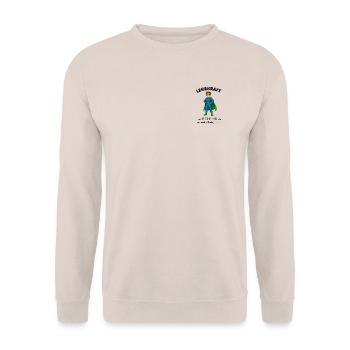 Geschenkideen Lehrer Superheld - Unisex Pullover - Sand - Vorne - Alina (178cm) & Michal (187cm)