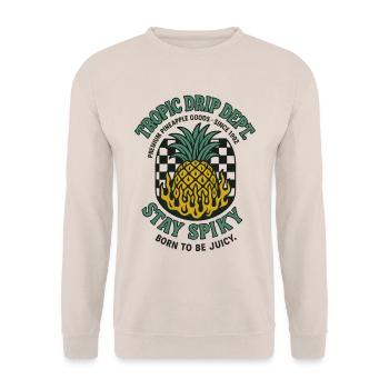 Ananas Retro Fruit Vintage d’été - Sweat-shirt Unisexe - sable - Devant - Alina (178cm) & Michal (187cm)