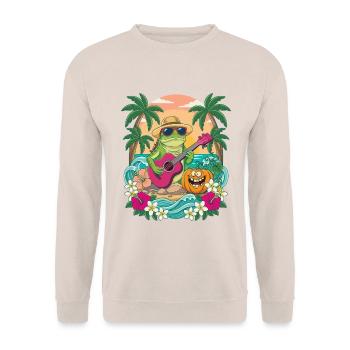 Pumpkin Lizard Rock Halloween Tropical - Unisex Pullover - Sand - Vorne - Alina (178cm) & Michal (187cm)