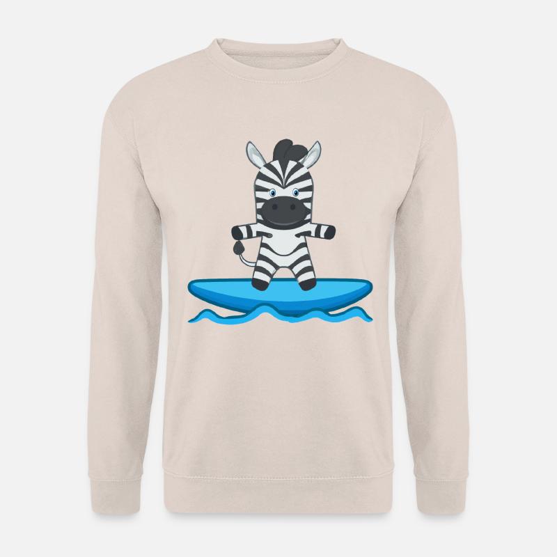 Zebra beim Surfen - Unisex Pullover - Sand