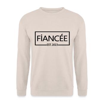 Fiancée Est. 2023 - Bride To Be - Engagement Party - Unisex Sweatshirt - sand - Front - Alina (178cm) & Michal (187cm)