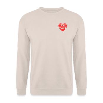 Am Yours Heart - Unisex Pullover - Sand - Vorne - Alina (178cm) & Michal (187cm)