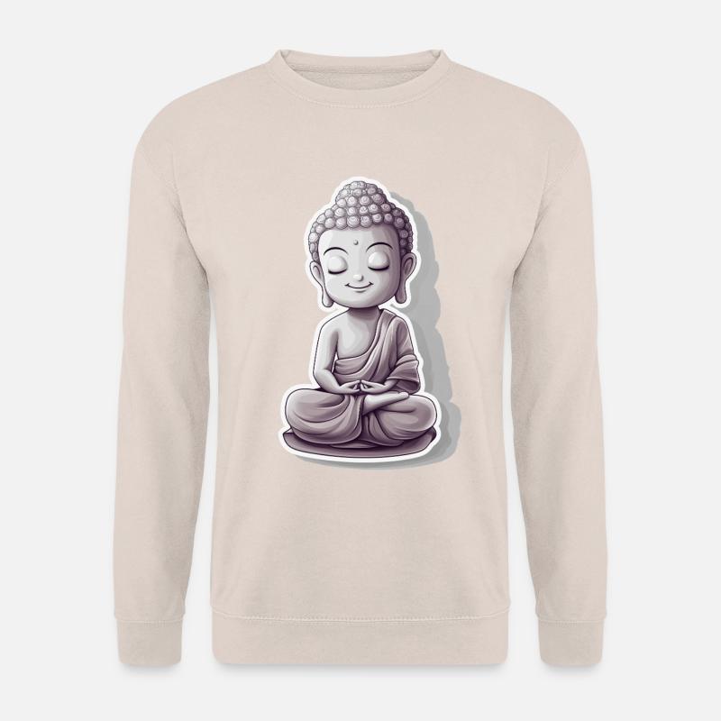 Meditierender Buddha mit ruhigem Ausdruck - Unisex Pullover - Sand