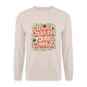 Playful and Elegant Christmas Graphic Art - Unisex Sweatshirt - sand - Front - Alina (178cm) & Michal (187cm)
