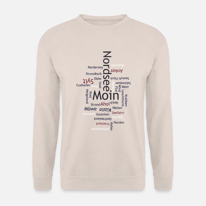 Nordsee Wortwolke – Maritimes Design - Unisex Pullover - Sand