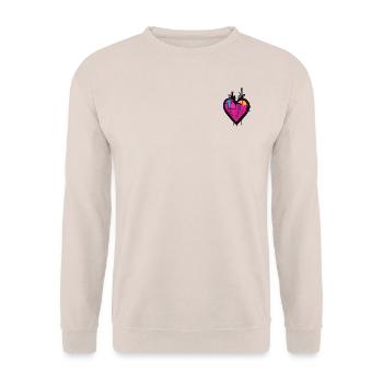Herz für Kunstliebhaber - Unisex Pullover - Sand - Vorne - Alina (178cm) & Michal (187cm)