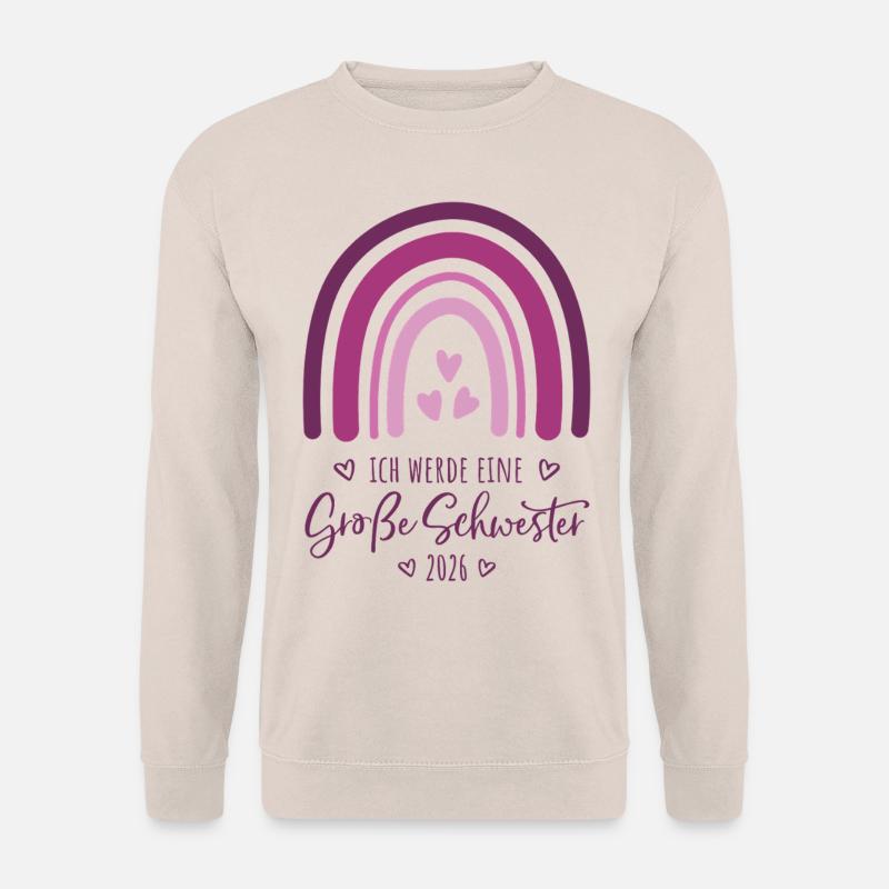 Große Schwester 2026 Regenbogen - Unisex Pullover - Sand