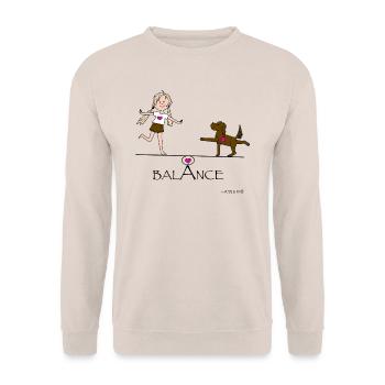 Bliss and Paw - Balance brauner Hund - Unisex Pullover - Sand - Vorne - Alina (178cm) & Michal (187cm)