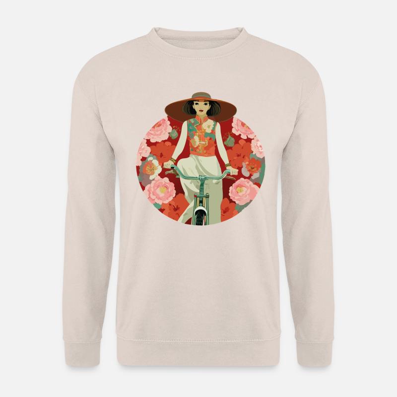 Fahrradfahrerin - Unisex Pullover - Sand