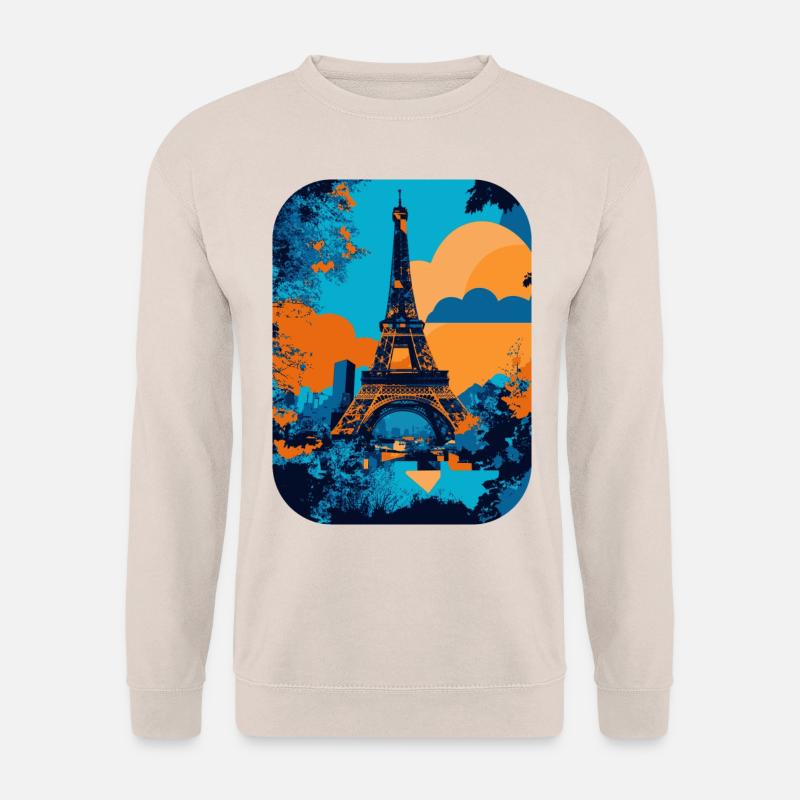 Eiffelturm – minimalistisch 🗼 - Unisex Pullover - Sand