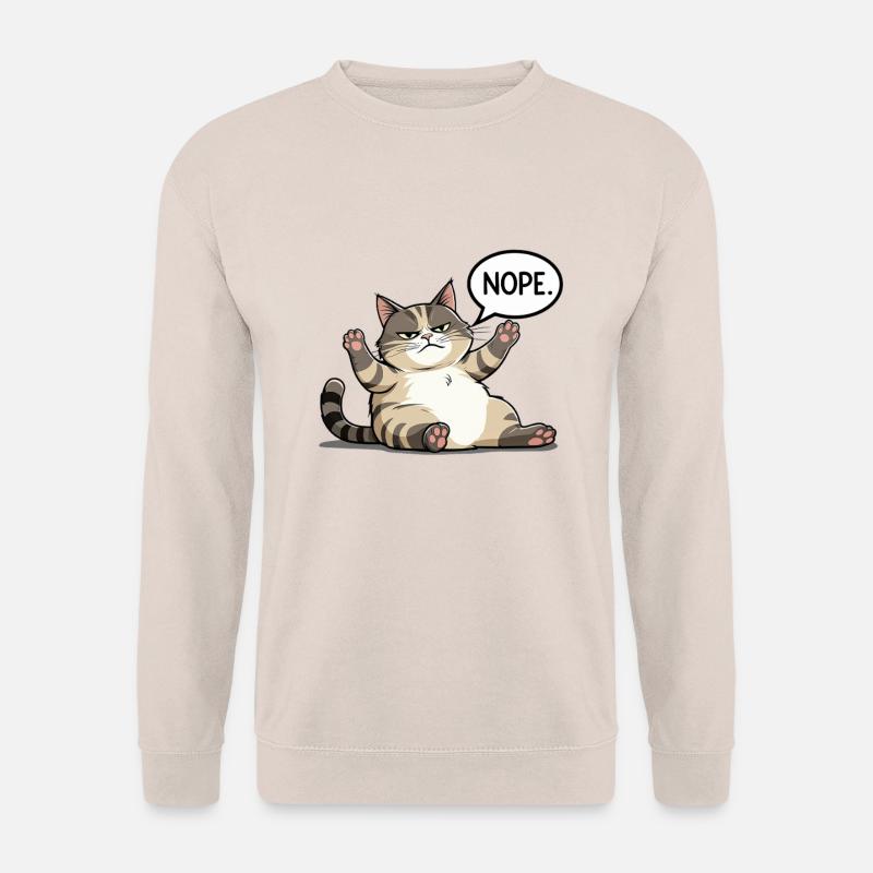 Genervte Katze sagt „NOPE“ – Kein Bock-Modus - Unisex Pullover - Sand