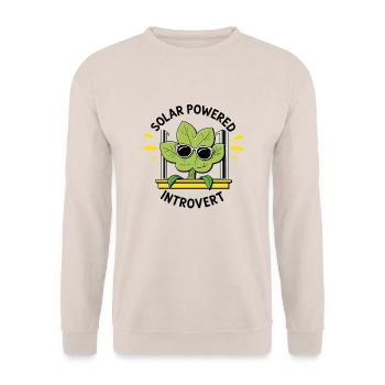 Solar Powered Introvert – Plant Joke - Unisex Sweatshirt - sand - Front - Alina (178cm) & Michal (187cm)