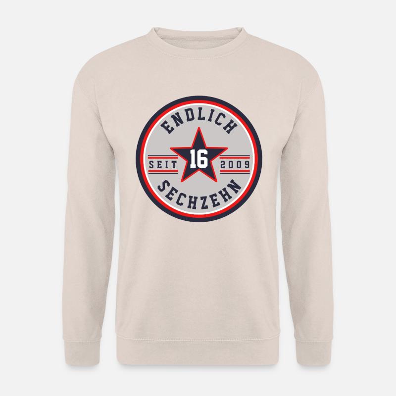 ENDLICH SECHZEHN - 16. GEBURTSTAG - GESCHENK SOHN - Unisex Pullover - Sand
