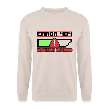 Fehler 404: MOTIVATION NICHT GEFUNDEN - Unisex Pullover - Sand - Vorne - Alina (178cm) & Michal (187cm)
