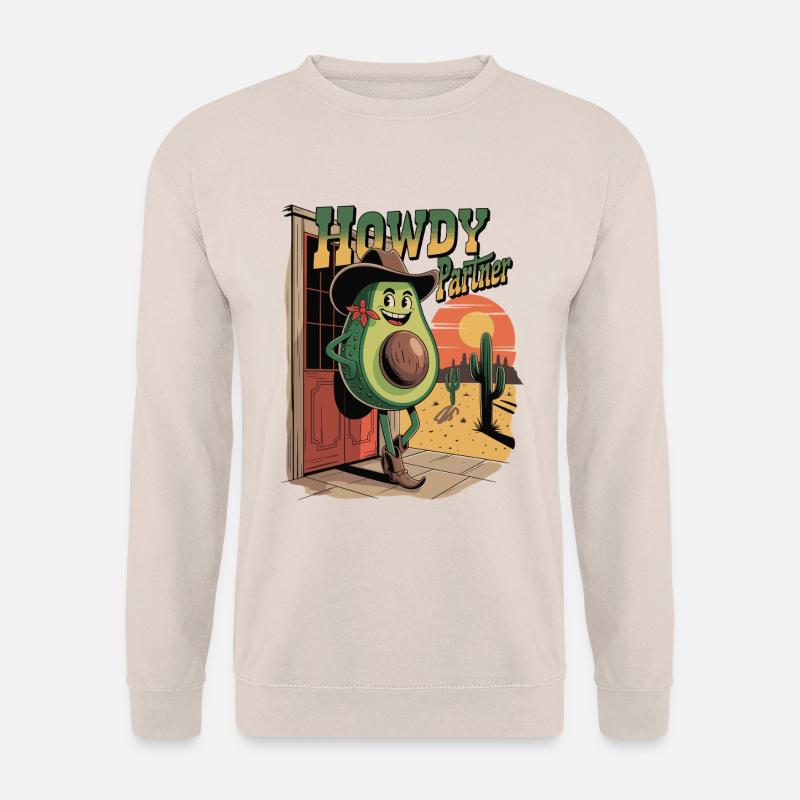 Avocado Cowboy Howdy Partner - Unisex Pullover - Sand