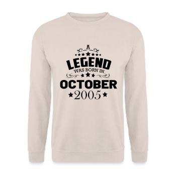 Une légende est née en octobre 2005 - Sweat-shirt Unisexe - sable - Devant - Alina (178cm) & Michal (187cm)