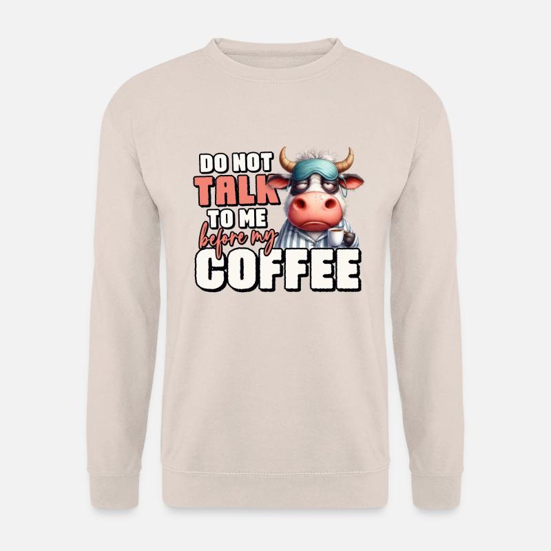 Vache fatiguée avec du café - Sweat-shirt Unisexe - sable
