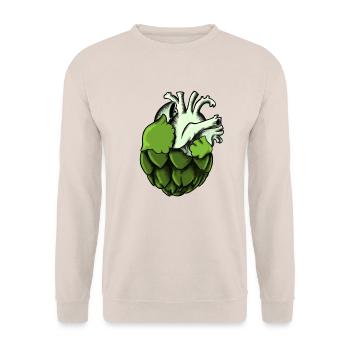 Artischockenherz - Unisex Pullover - Sand - Vorne - Alina (178cm) & Michal (187cm)