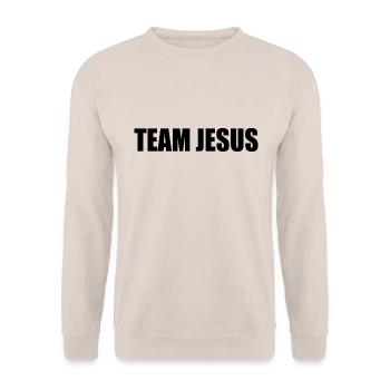 Team jesus - Unisex Sweatshirt - sand - Front - Alina (178cm) & Michal (187cm)